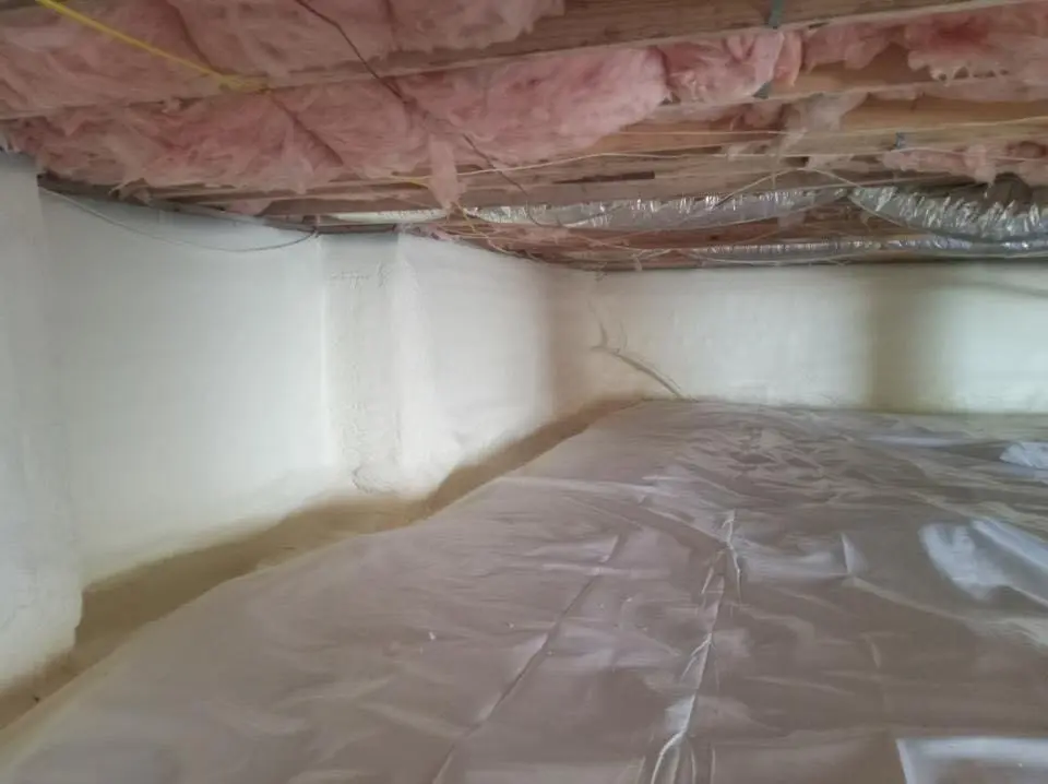 Crawl space encapsulation with closed-cell spray foam for Spray Foam Roofing in Holiday